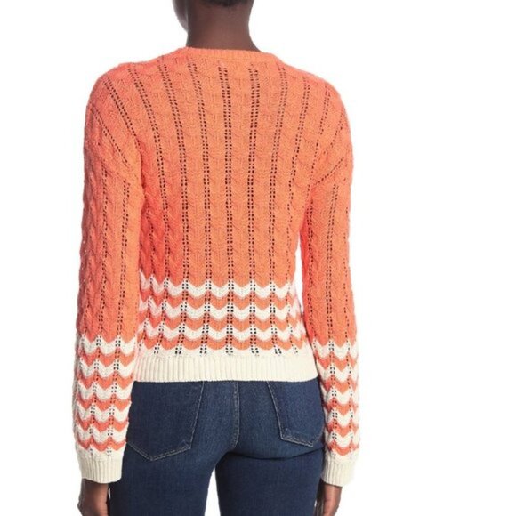 Abound Stripe Print Pointelle Knit Sweater - Picture 2 of 6